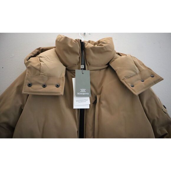 SOIA & KYO Women's Sz S Toffee Brown Cindi Hooded Down Puffer Jacket - Picture 4 of 12